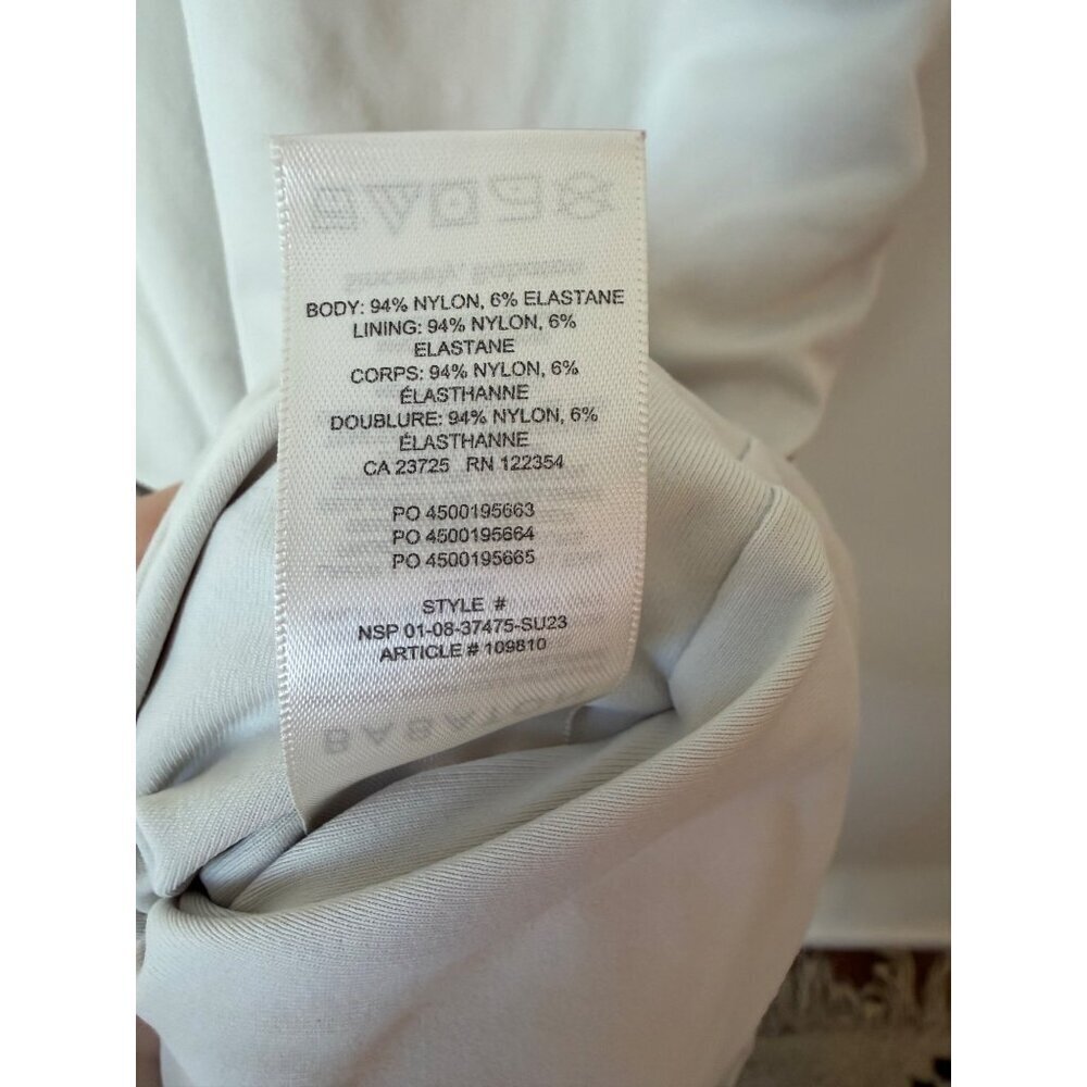 Babaton Contour Ruched Bodycon Racerback Tank Dress In Light Beige Size Large - Picture 4 of 6